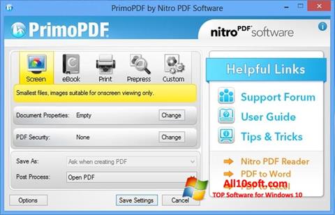 Captura de pantalla PrimoPDF para Windows 10