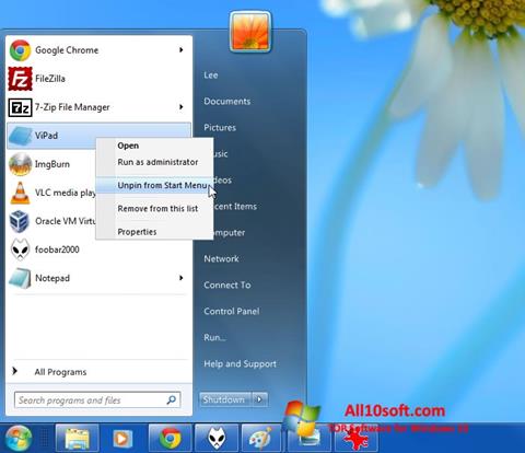 Captura de pantalla ViStart para Windows 10