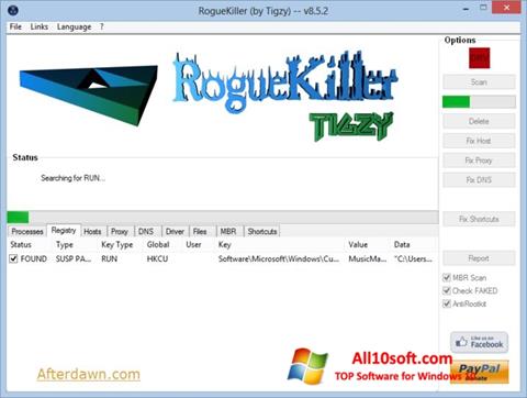 Captura de pantalla RogueKiller para Windows 10