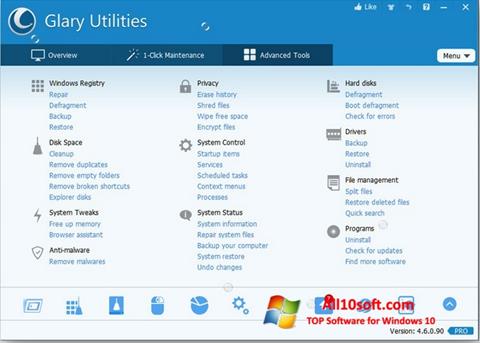 Captura de pantalla Glary Utilities Pro para Windows 10