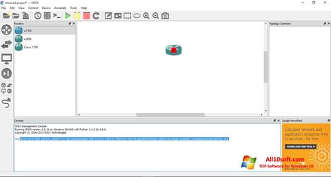 Captura de pantalla GNS3 para Windows 10