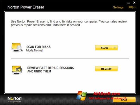 Captura de pantalla Norton Power Eraser para Windows 10