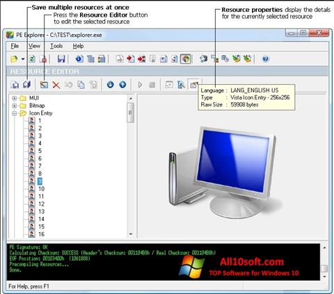 Captura de pantalla PE Explorer para Windows 10