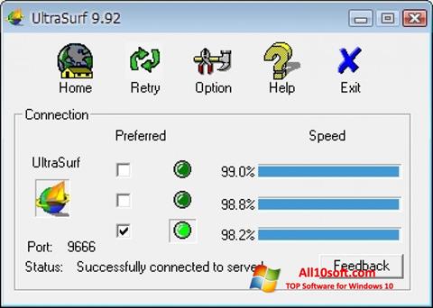 Captura de pantalla UltraSurf para Windows 10