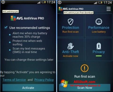 Captura de pantalla AVG AntiVirus Pro para Windows 10