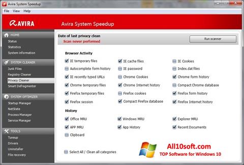 Captura de pantalla Avira System Speedup para Windows 10