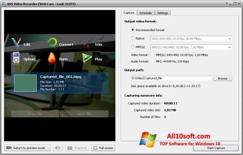 Captura de pantalla AVS Video Recorder para Windows 10