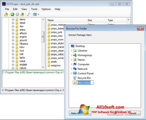 Captura de pantalla GCFScape para Windows 10