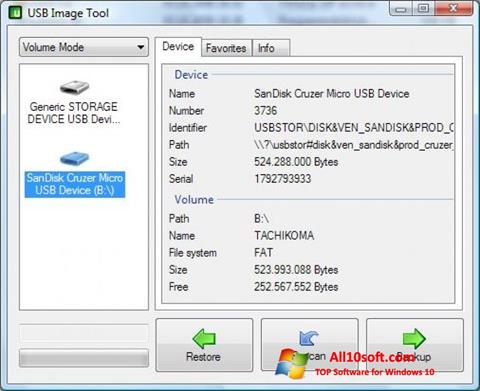 Captura de pantalla USB Image Tool para Windows 10