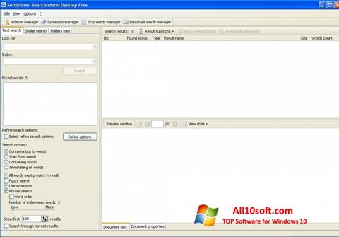 Captura de pantalla SearchInform para Windows 10
