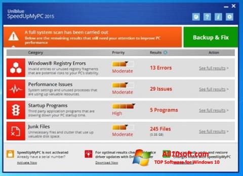 Captura de pantalla SpeedUpMyPC para Windows 10