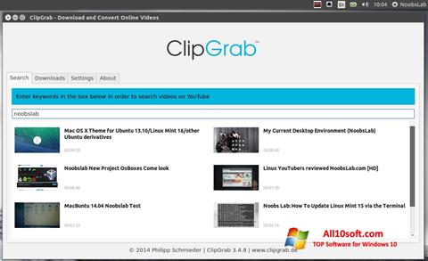 Captura de pantalla ClipGrab para Windows 10