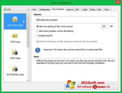 Captura de pantalla Nero Image Drive para Windows 10
