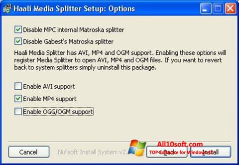 Captura de pantalla Haali Media Splitter para Windows 10