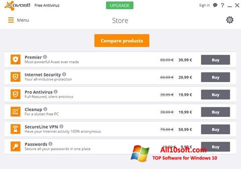 Captura de pantalla Avast Free Antivirus para Windows 10