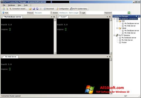 Captura de pantalla PuTTY Connection Manager para Windows 10