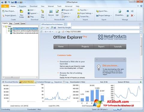 Captura de pantalla Offline Explorer para Windows 10