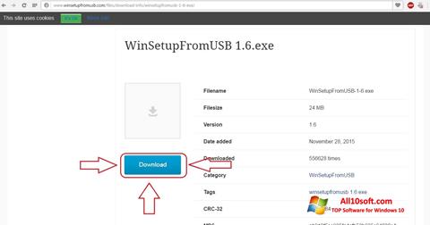 Captura de pantalla WinSetupFromUSB para Windows 10