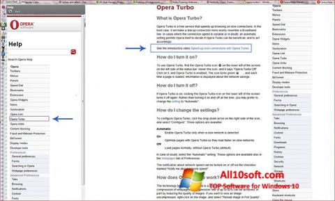 Captura de pantalla Opera Turbo para Windows 10