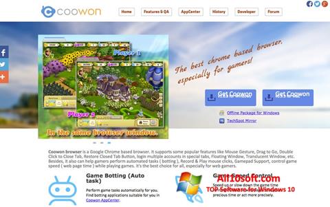 Captura de pantalla Coowon Browser para Windows 10