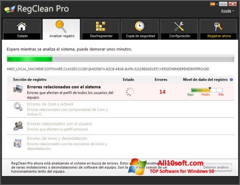 Captura de pantalla RegClean Pro para Windows 10