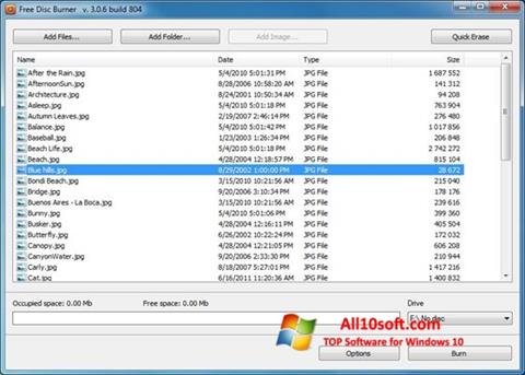 Captura de pantalla Free Disc Burner para Windows 10