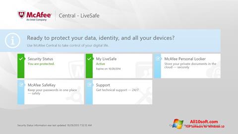 Captura de pantalla McAfee LiveSafe para Windows 10