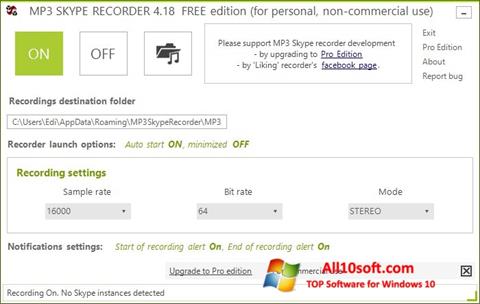 Captura de pantalla MP3 Skype Recorder para Windows 10