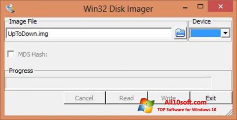 Captura de pantalla Win32 Disk Imager para Windows 10