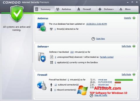Captura de pantalla Comodo Internet Security Premium para Windows 10