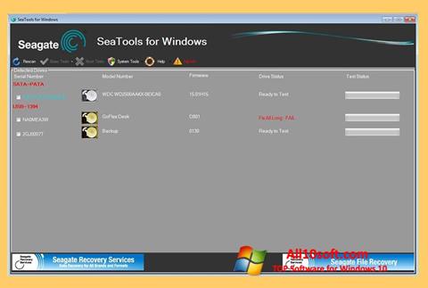 Captura de pantalla Seagate SeaTools para Windows 10