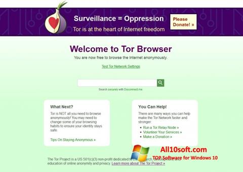 Captura de pantalla Tor para Windows 10