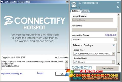 Captura de pantalla Connectify Hotspot para Windows 10