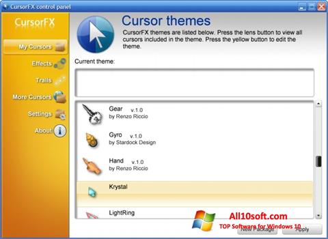 Captura de pantalla CursorFX para Windows 10