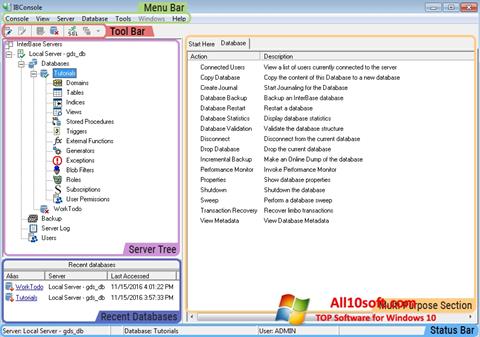 Captura de pantalla InterBase para Windows 10