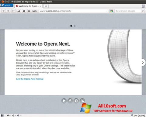 Captura de pantalla Opera Developer para Windows 10