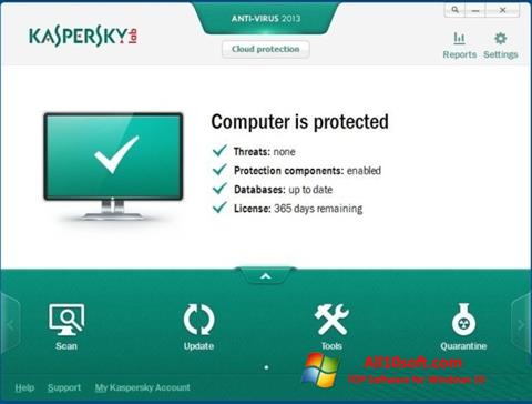 Captura de pantalla Kaspersky para Windows 10