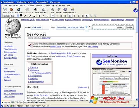 Captura de pantalla SeaMonkey para Windows 10