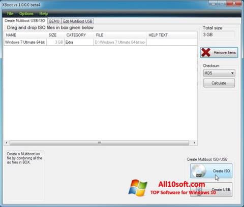 Captura de pantalla XBoot para Windows 10