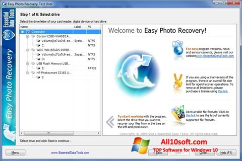 Captura de pantalla Easy Photo Recovery para Windows 10