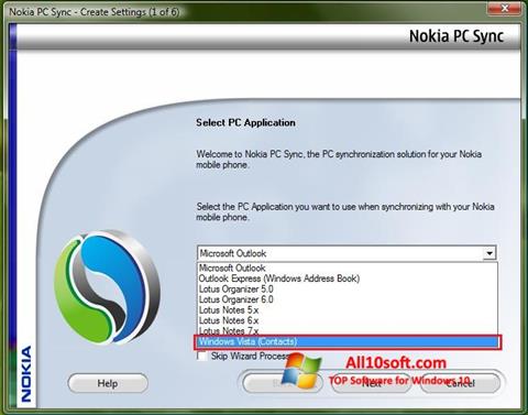 Captura de pantalla Nokia PC Suite para Windows 10