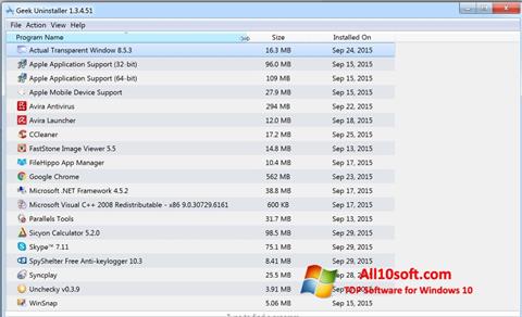 Captura de pantalla Geek Uninstaller para Windows 10