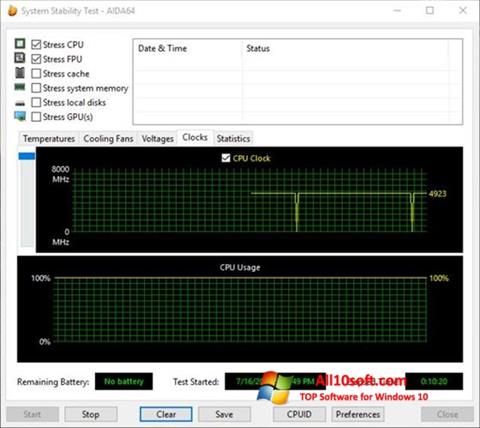 Captura de pantalla CPU Stability Test para Windows 10