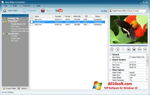 Captura de pantalla Any Video Converter para Windows 10