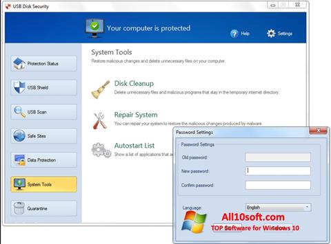 Captura de pantalla USB Disk Security para Windows 10
