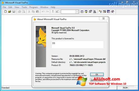 Captura de pantalla Microsoft Visual FoxPro para Windows 10
