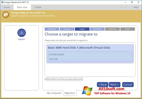 Captura de pantalla Paragon Migrate OS to SSD para Windows 10