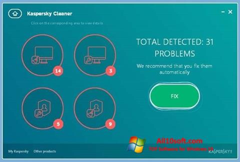 Captura de pantalla Kaspersky Cleaner para Windows 10