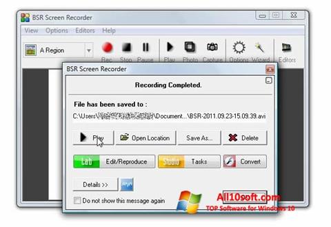 Captura de pantalla BSR Screen Recorder para Windows 10