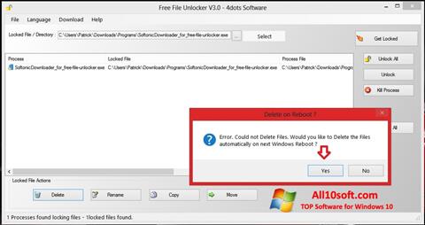 Captura de pantalla Free File Unlocker para Windows 10